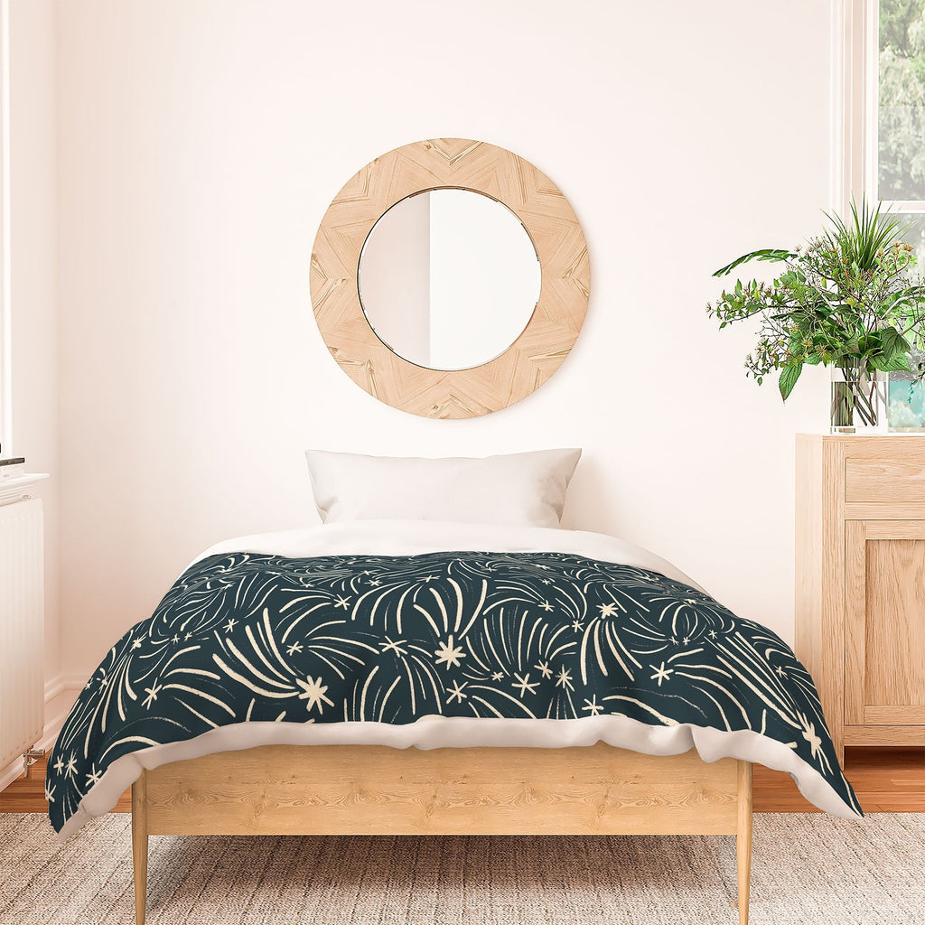 Little Om Pattern Shooting Stars blue Duvet Cover
