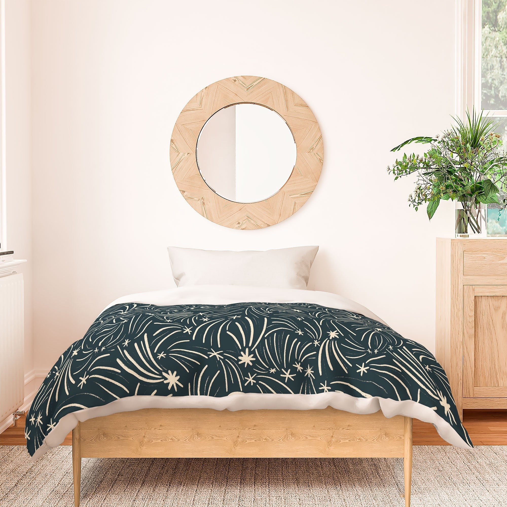 Little Om Pattern Shooting Stars blue Duvet Cover