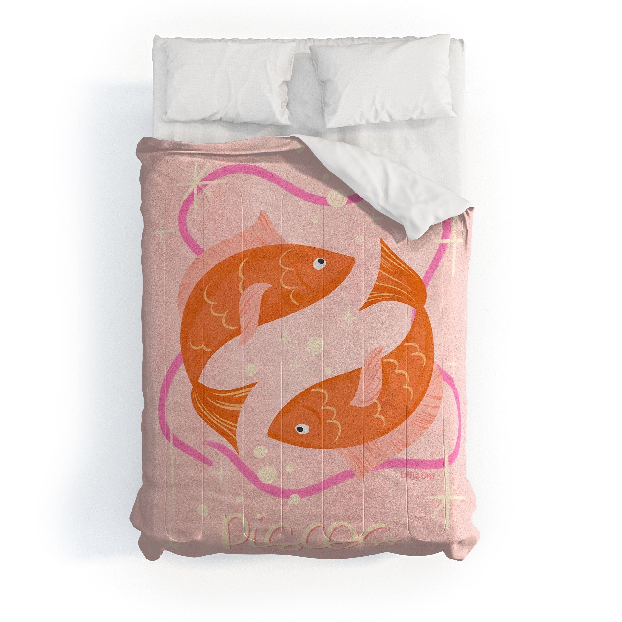 Little Om Zodiac Sign Pisces Comforter