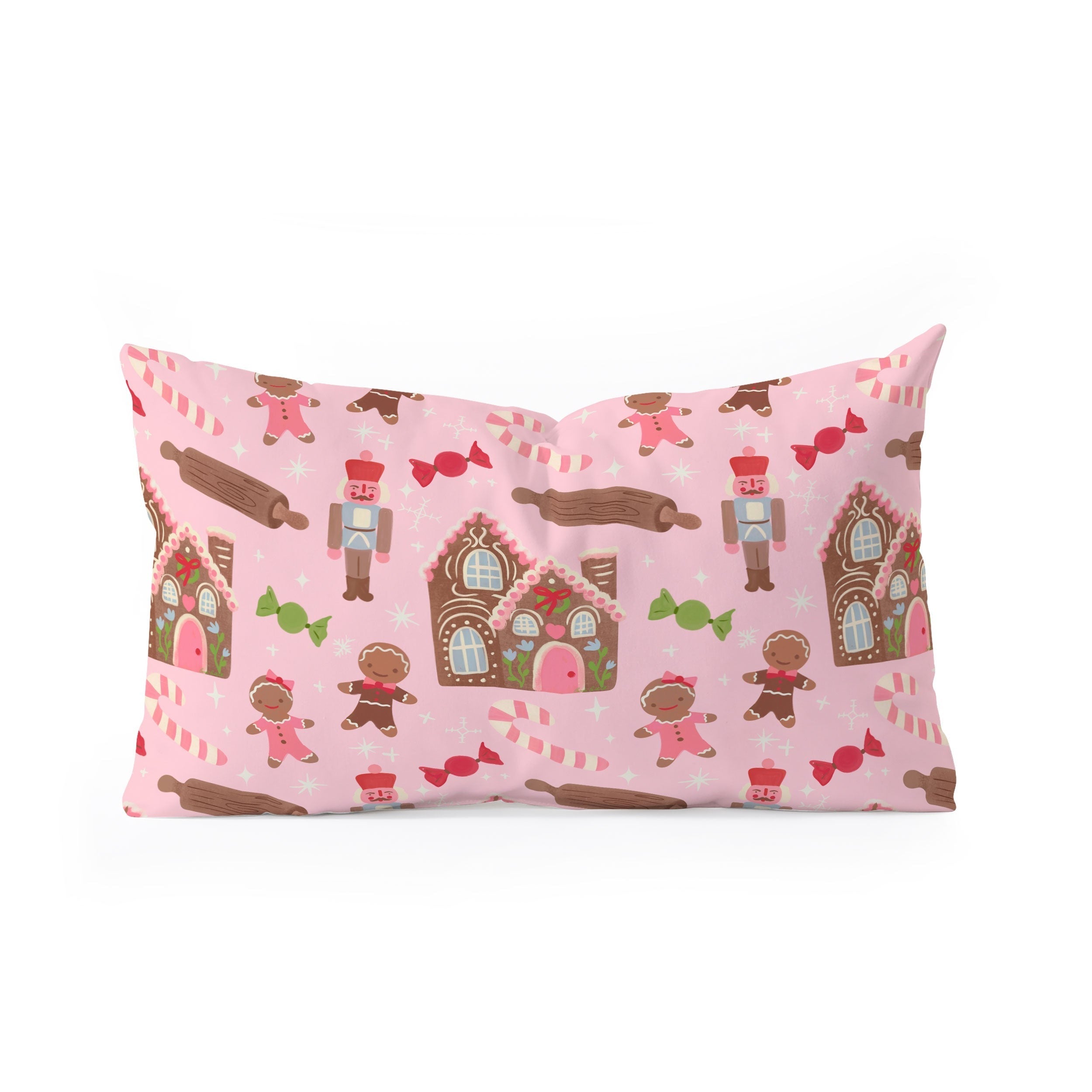 carriecantwell Sweet Christmas Holidays Oblong Throw Pillow