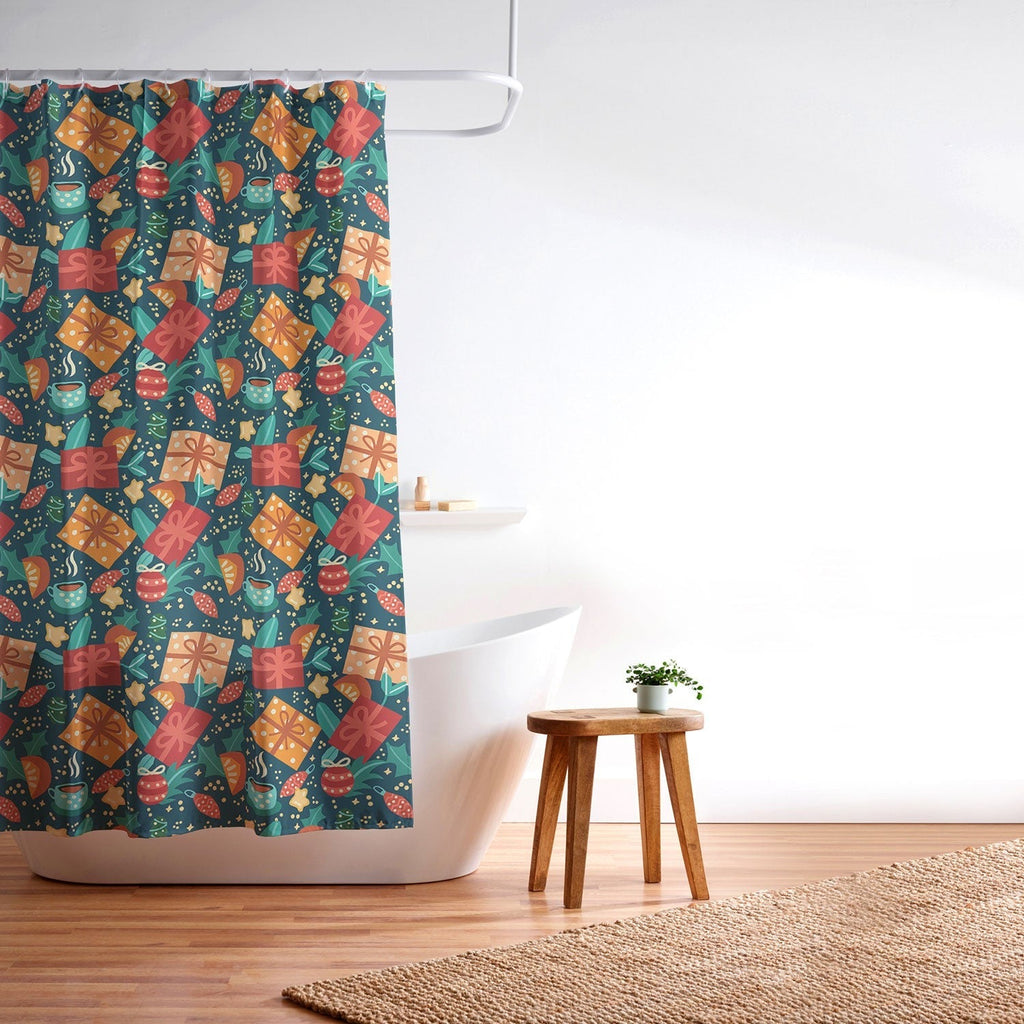 Valeria Frustaci Christmas pattern Shower Curtain