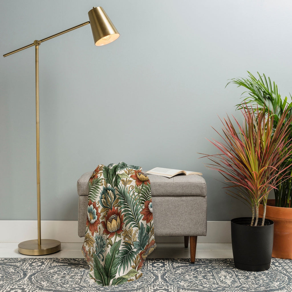 Marta Barragan Camarasa Retro Jungle Garden Throw Blanket