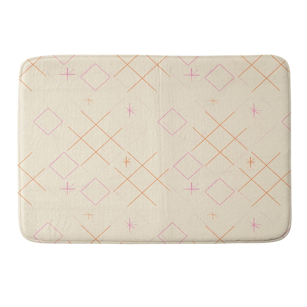 Little Om Starry Web cream Memory Foam Bath Mat