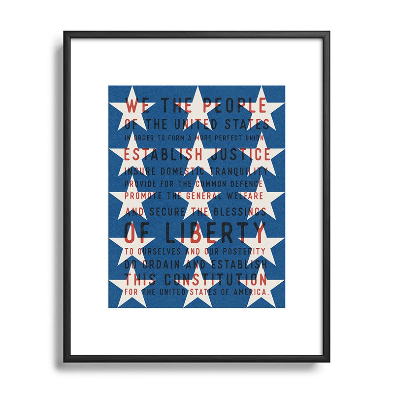 DENY Designs Starred Preamble Metal Framed Art Print