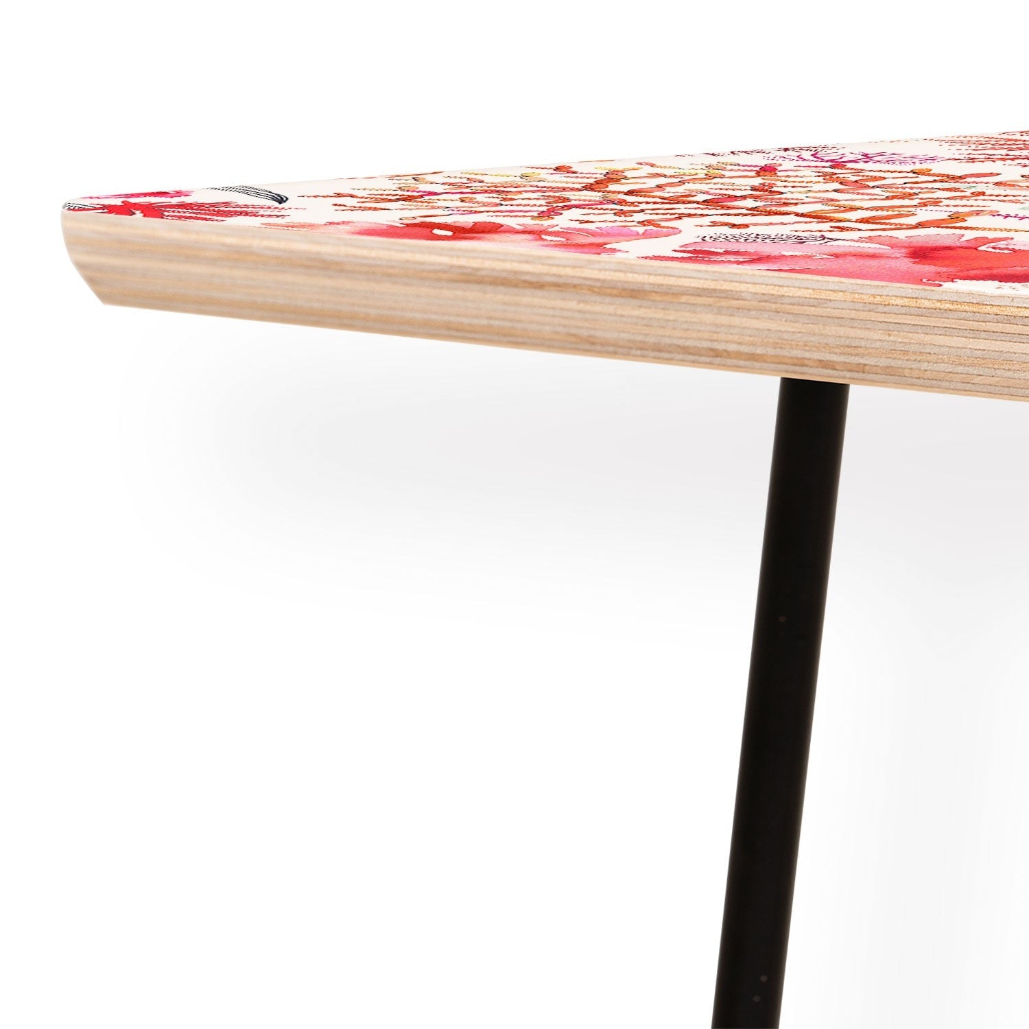 Ninola Design Botanic Retreat Coral Reef Crab Lobster Red Coffee Table