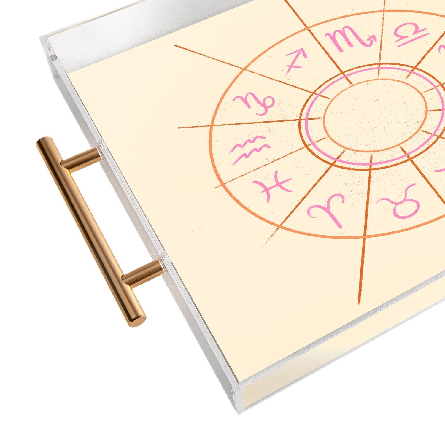 Little Om Zodiac Signs cream Acrylic Tray