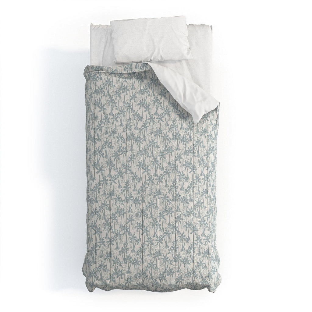 CoastL Studio Palm Forest Coastal Blue Comforter