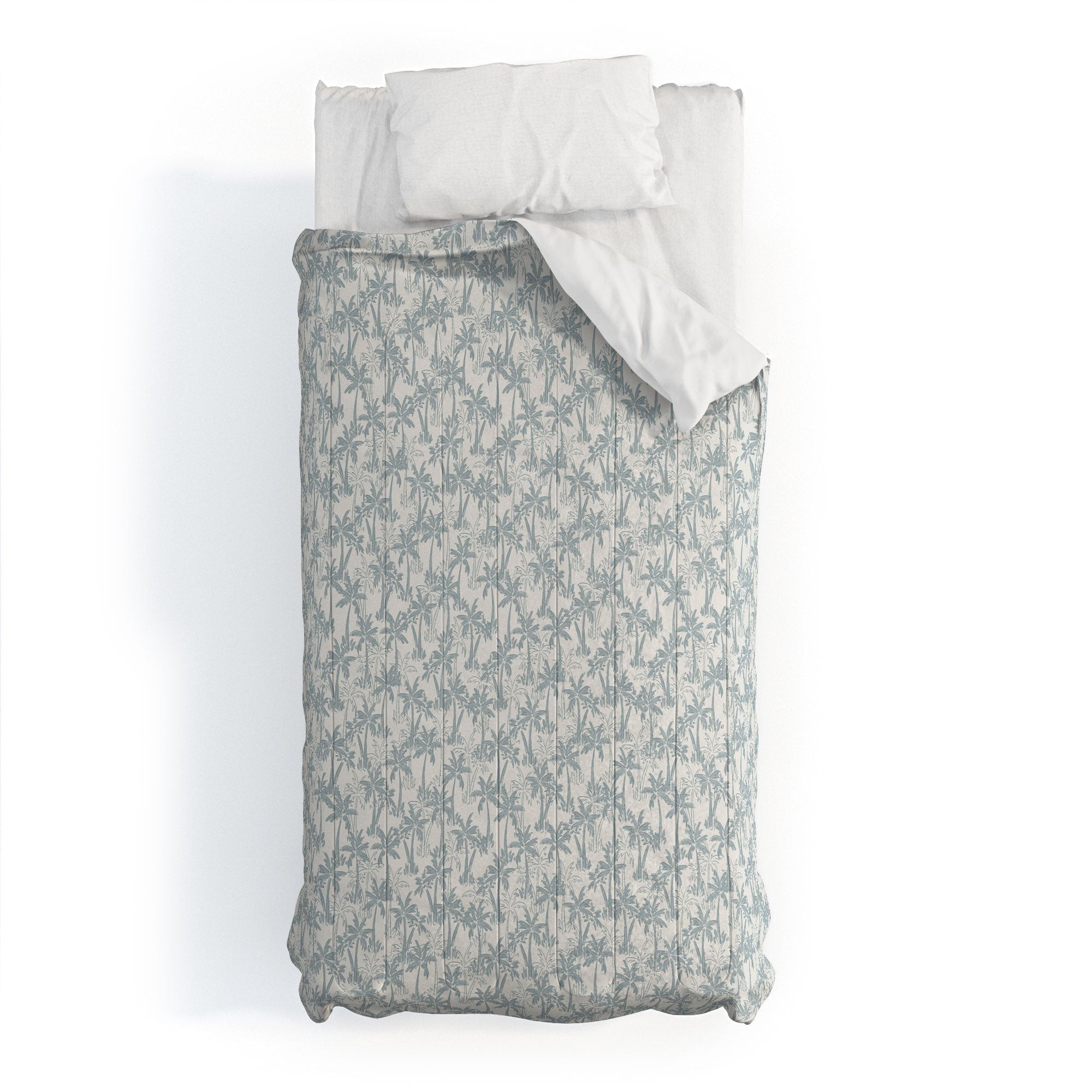 CoastL Studio Palm Forest Coastal Blue Comforter