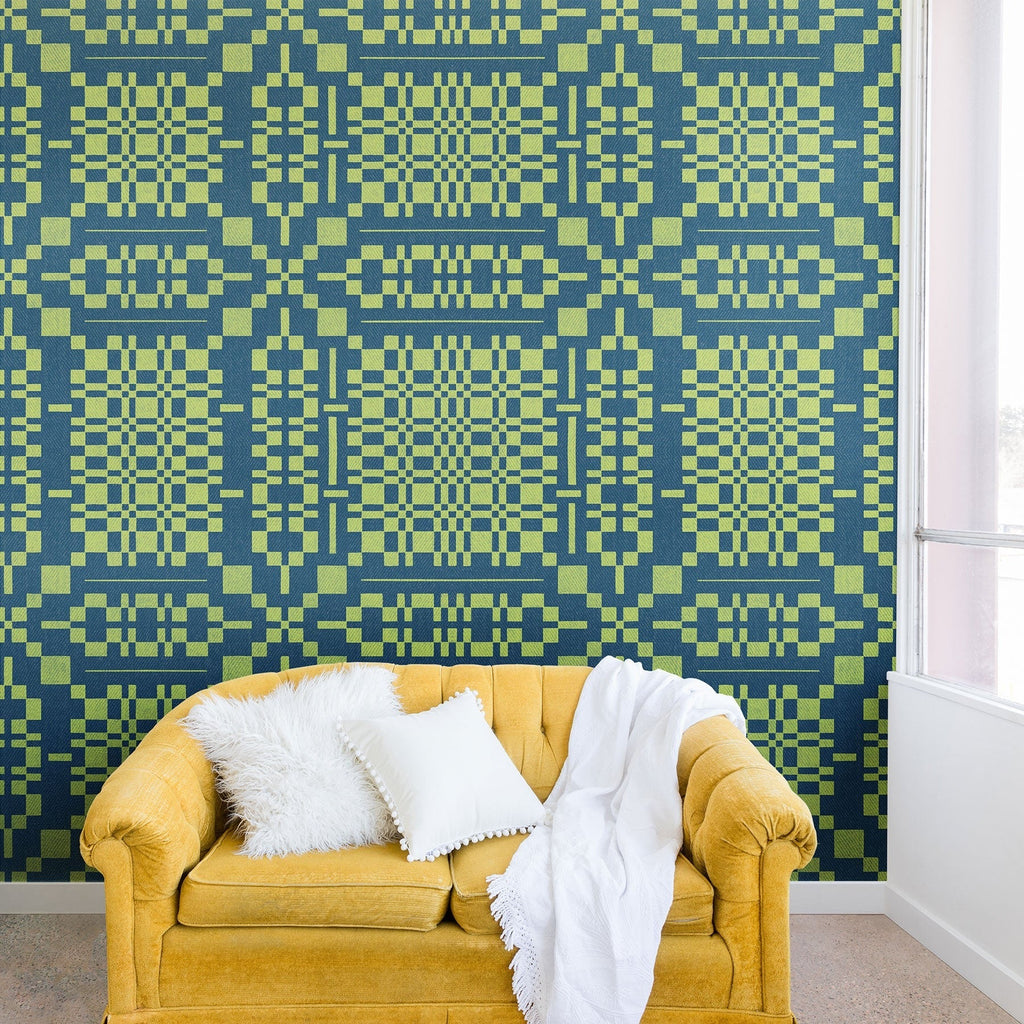 Marta Barragan Camarasa Nostalgic Grid Design Wall Mural