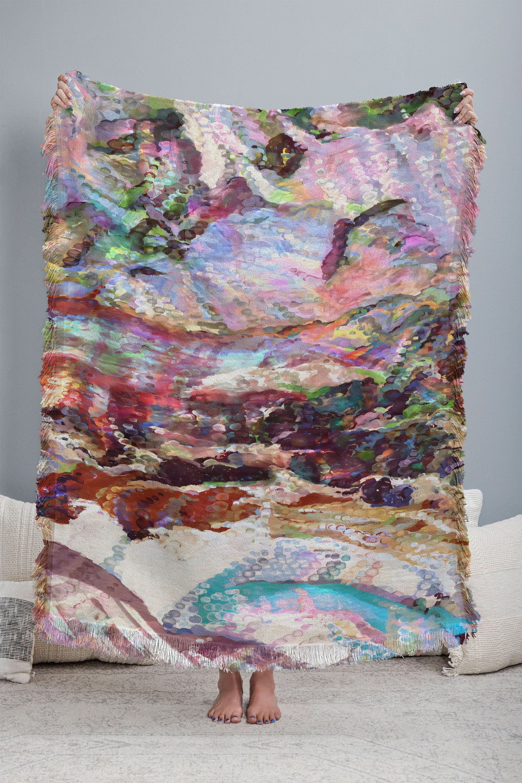 83 Oranges Sequin Haze Throw Blanket
