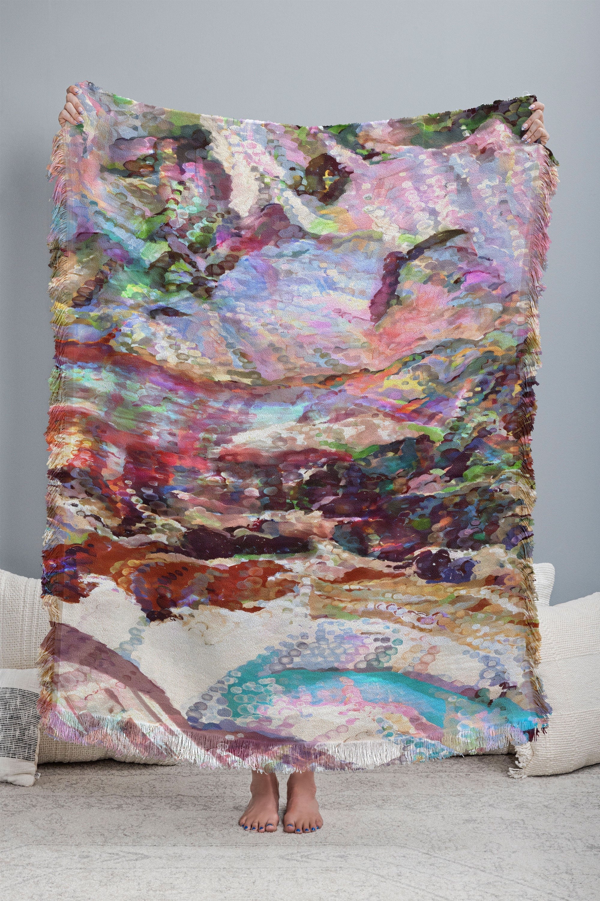 83 Oranges Sequin Haze Throw Blanket