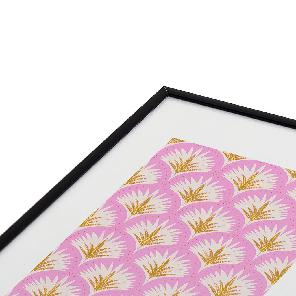 Jennifer Labre Pink Palmetto Metal Framed Art Print