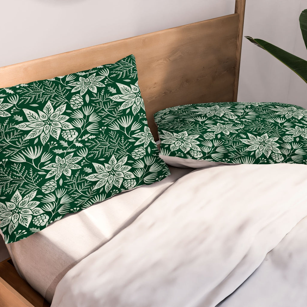 Pimlada Phuapradit Christmas Poinsettia Pillow Shams