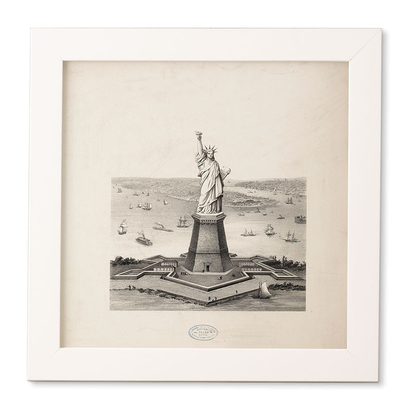 DENY Designs Vintage Lady Liberty Framed Wall Art