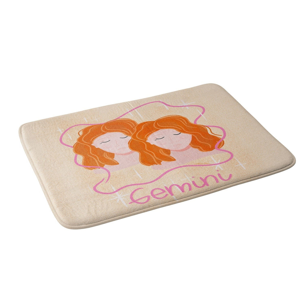 Little Om Zodiac Signs Gemini Memory Foam Bath Mat