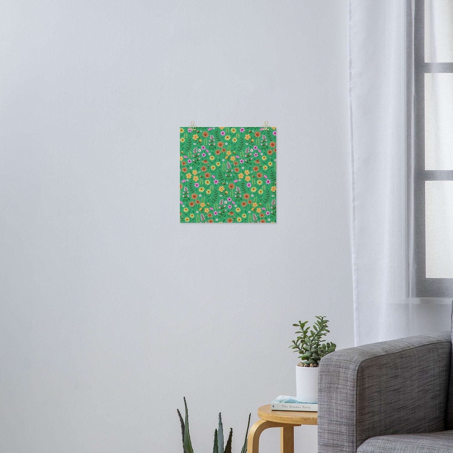 Pimlada Phuapradit Ditsy Spring Floral Green Art Print