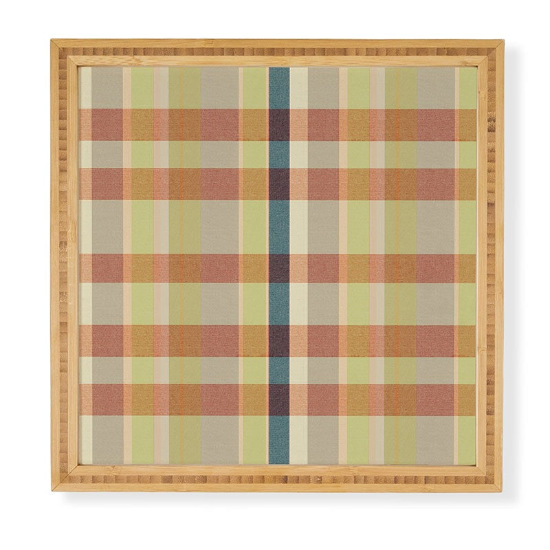 Marta Barragan Camarasa Retro Picnic Plaid Warm Tones Framed Wall Art