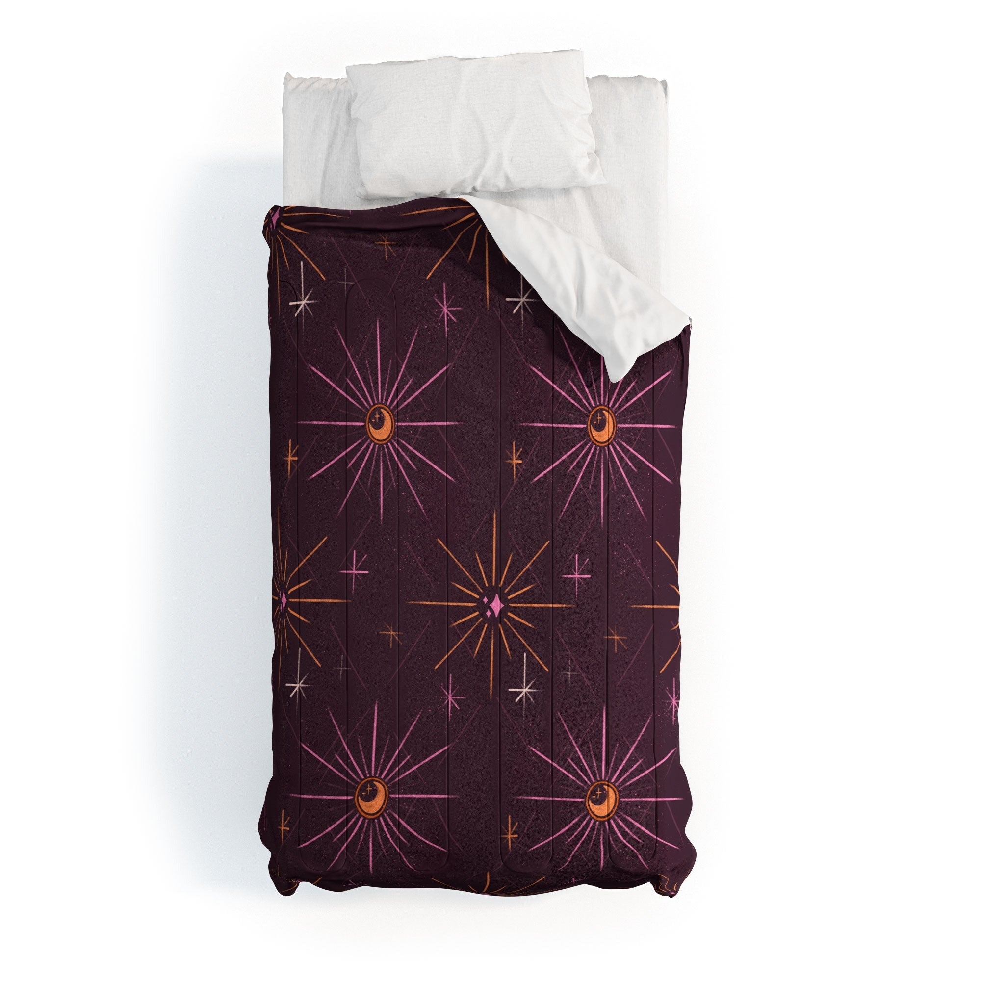 Little Om Pattern Little Moon plum Comforter
