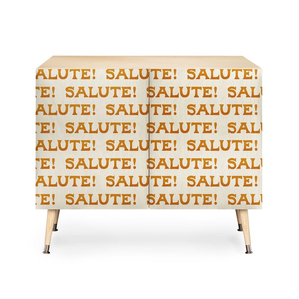 Jessica Molina Salute Gold Pattern on Cream Credenza