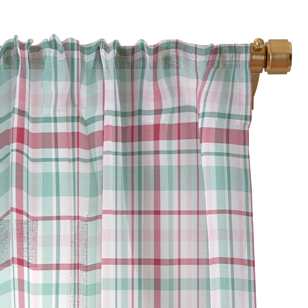 Lisa Argyropoulos Merry Vintage Plaid Sheer Window Curtain