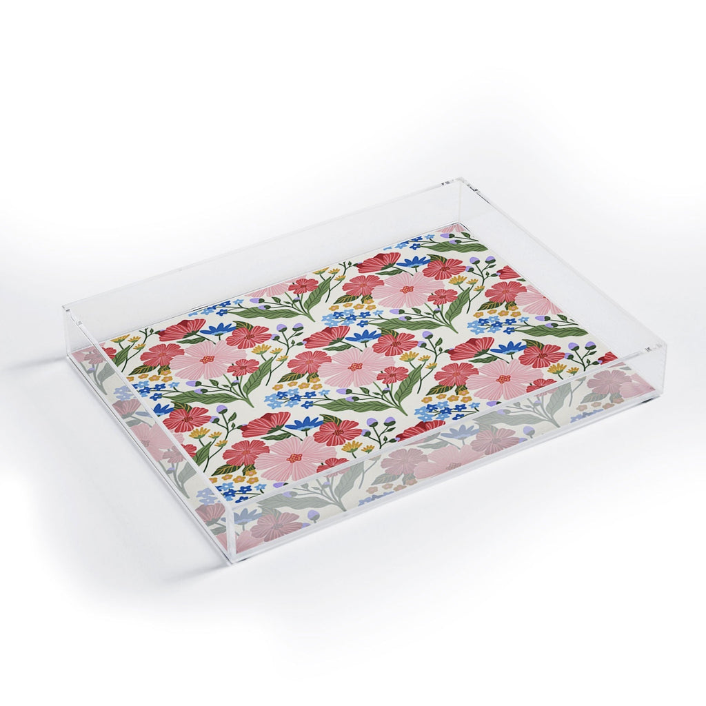 Design by Spark Wild Bloom Flowers Acrylic Tray