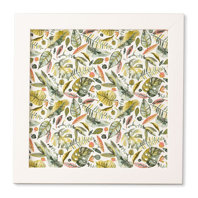 Ninola Design Botanic Retreat Tropical Jungle Leaves Botanical Green Orange Framed Wall Art