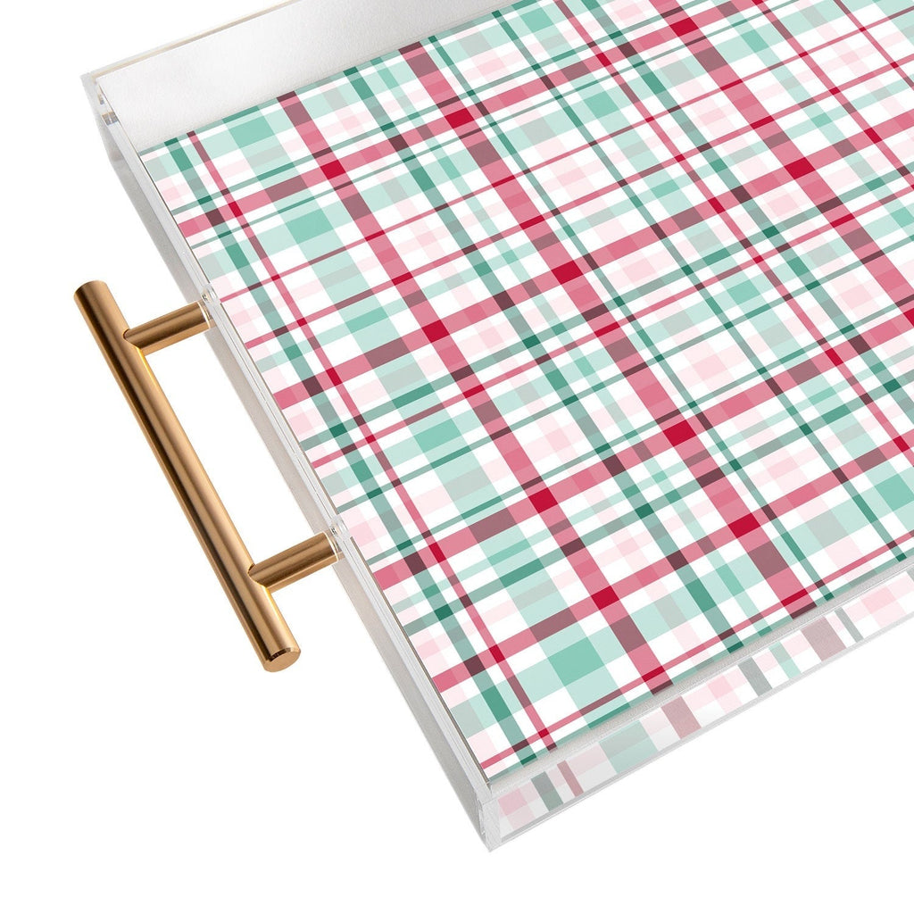 Lisa Argyropoulos Merry Vintage Plaid Acrylic Tray