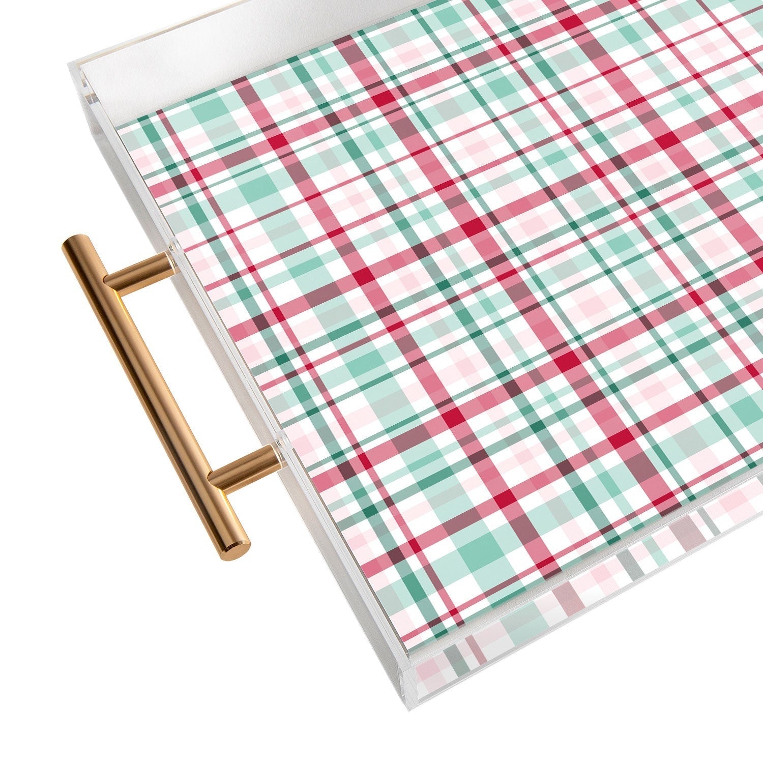 Lisa Argyropoulos Merry Vintage Plaid Acrylic Tray