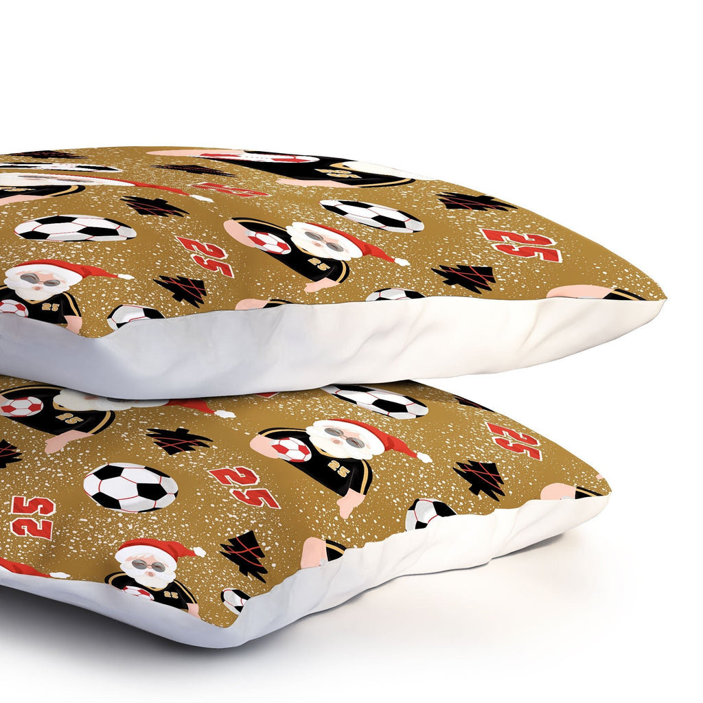 Design by Spark Sporty Soccer Santa Holiday Pillow Shams