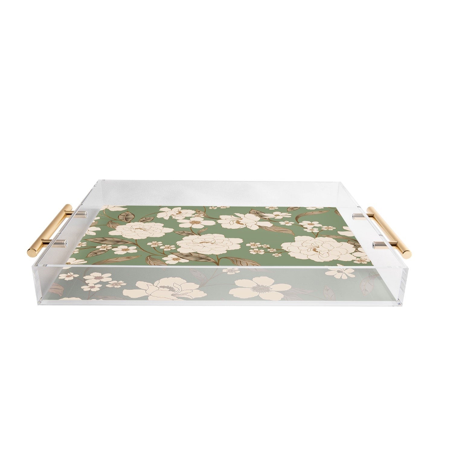 Gabriela Fuente Olive Floral Roberta Acrylic Tray