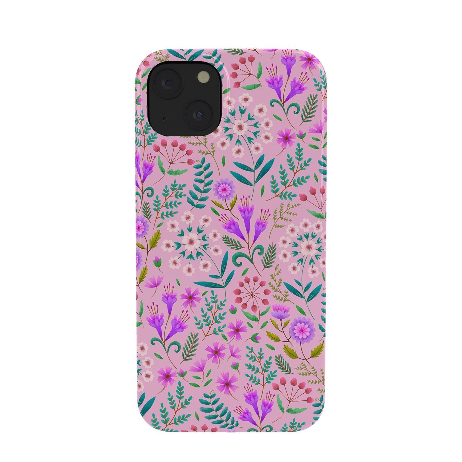 Pimlada Phuapradit Ditsy Purple Floral Half Drop Phone Case