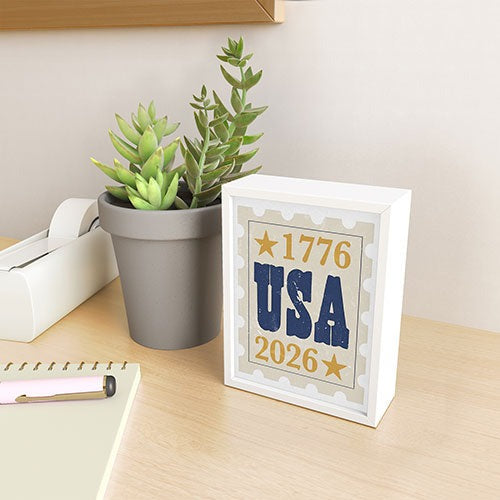 DENY Designs USA Stamp Framed Mini Art Print