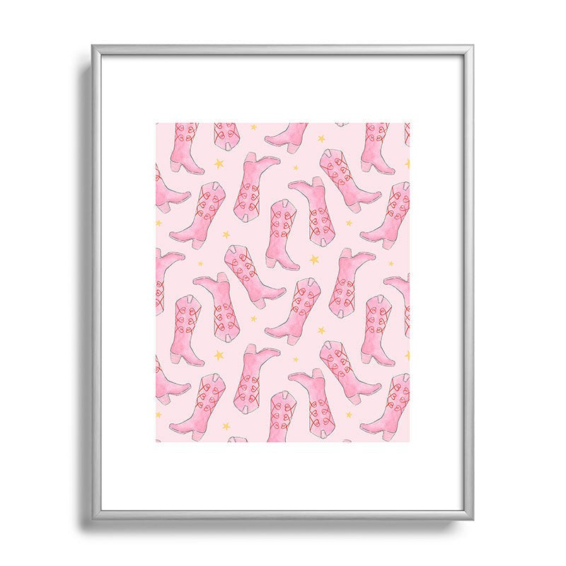 Love_Ryming Stars and Boots Metal Framed Art Print