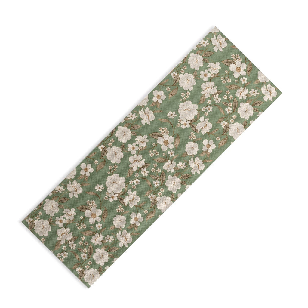 Gabriela Fuente Olive Floral Roberta Yoga Mat