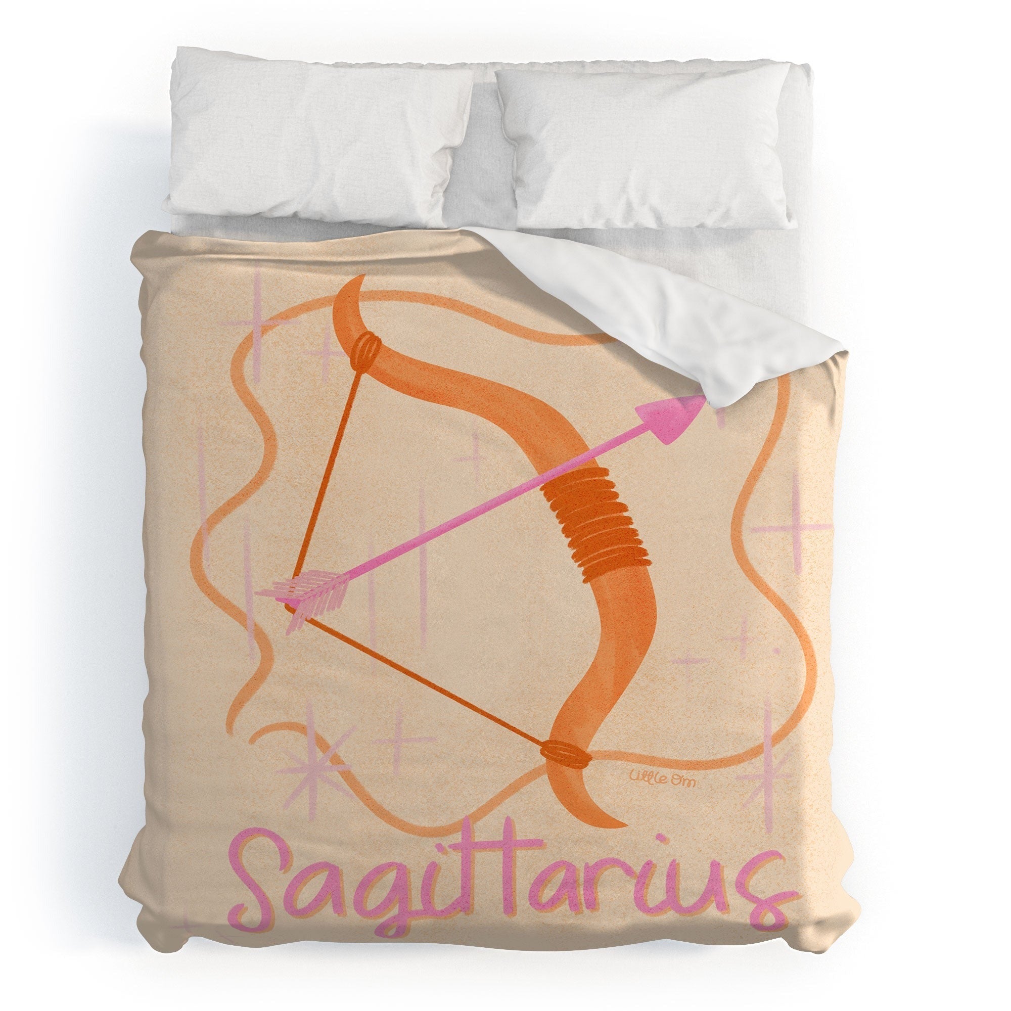 Little Om Zodiac Sign Sagittarius Duvet Cover
