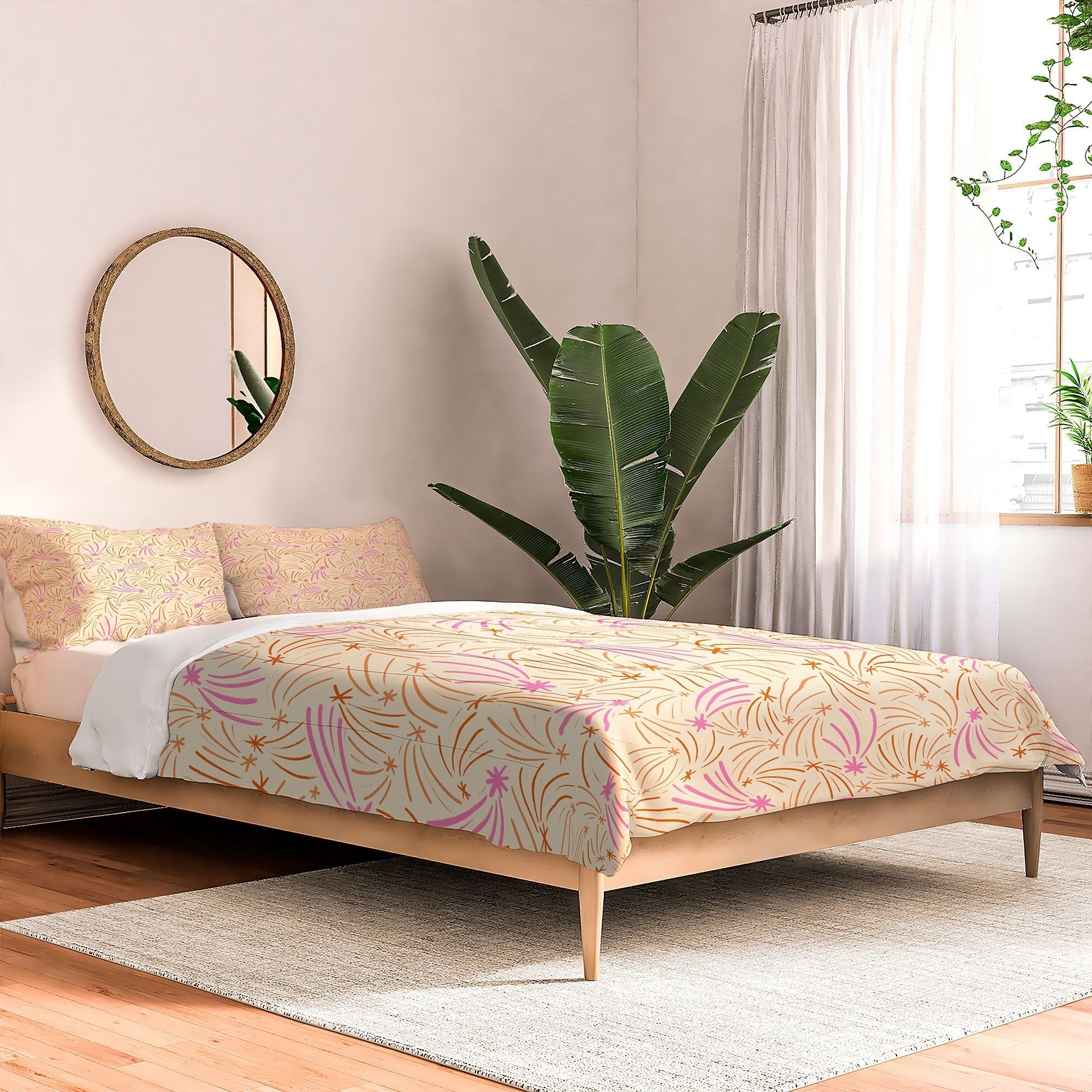 Little Om Pattern Shooting Stars cream Comforter