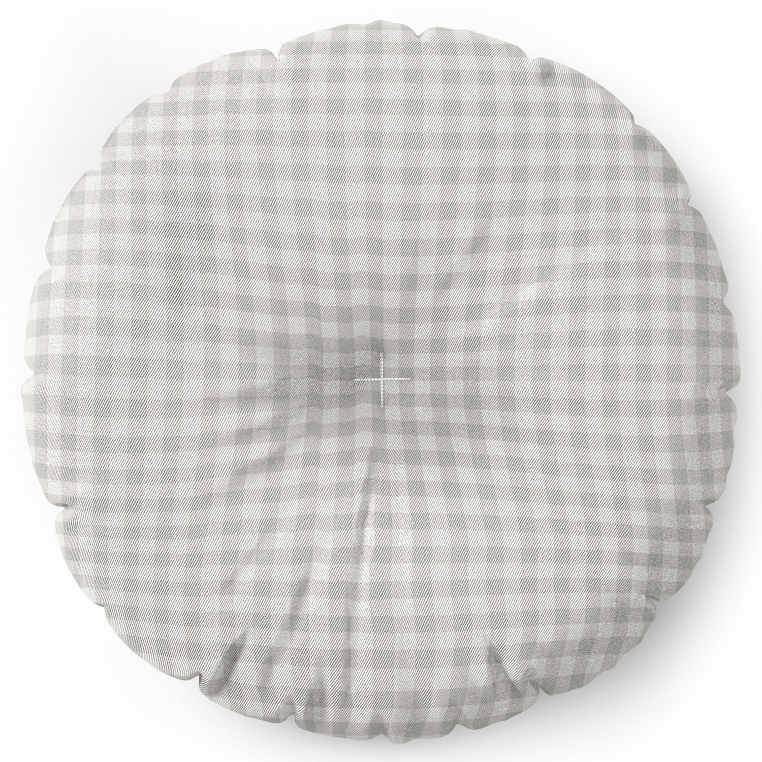 Colour Poems Gingham Plaid Pattern Cloud White Floor Pillow Round