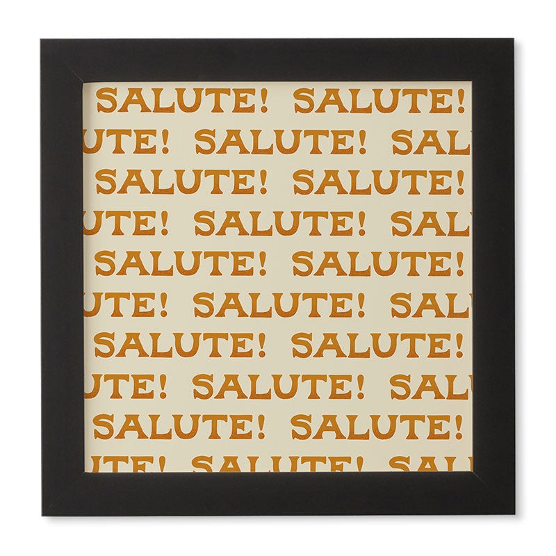 Jessica Molina Salute Gold Pattern on Cream Framed Wall Art