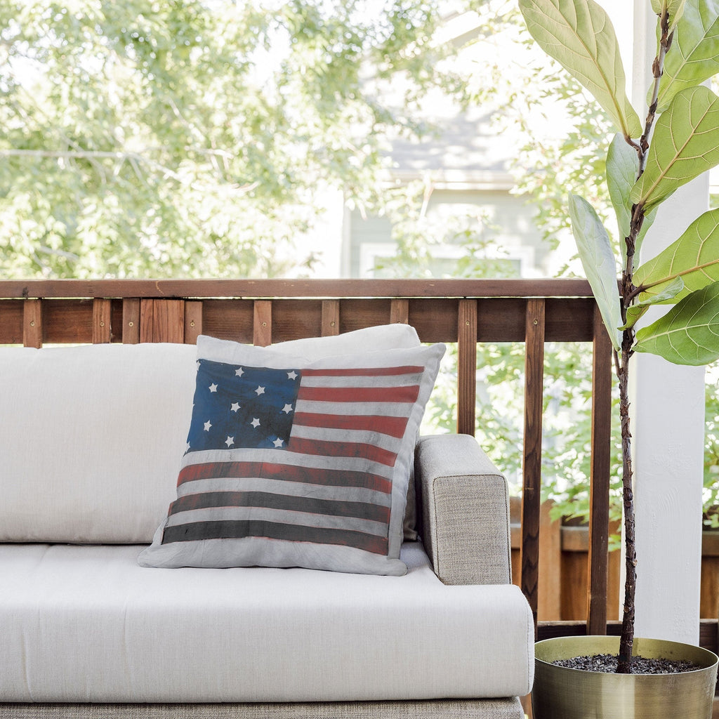 DENY Designs Flag Attributed to Elizabeth Schuyler Hamilton Outdoor Throw Pillow