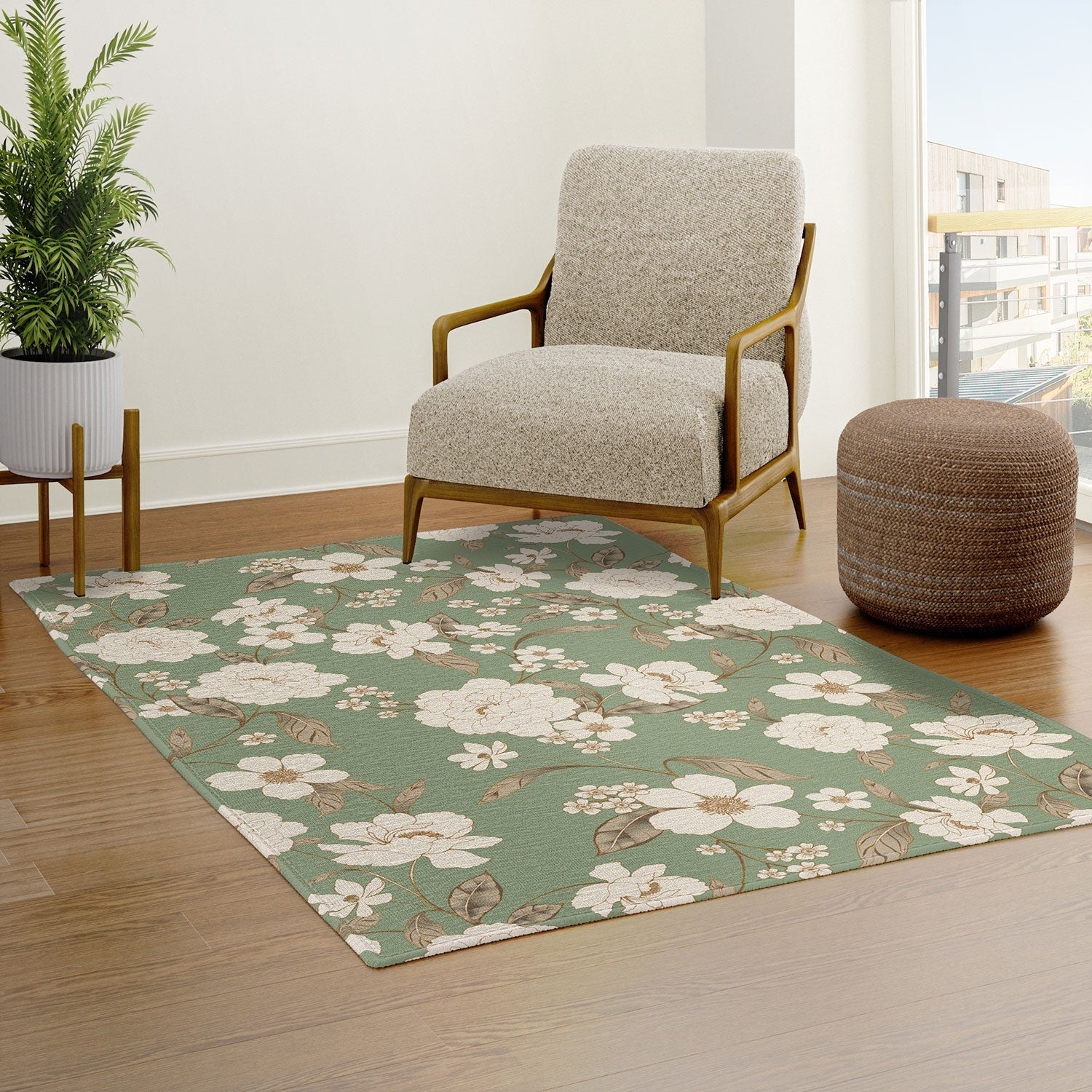 Gabriela Fuente Olive Floral Roberta Area Rug