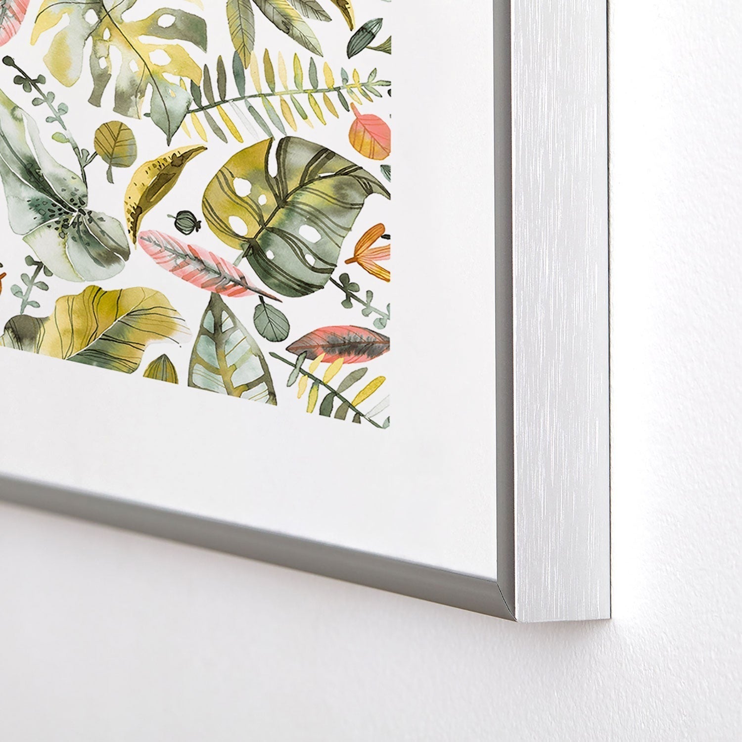 Ninola Design Botanic Retreat Tropical Jungle Leaves Botanical Green Orange Metal Framed Art Print