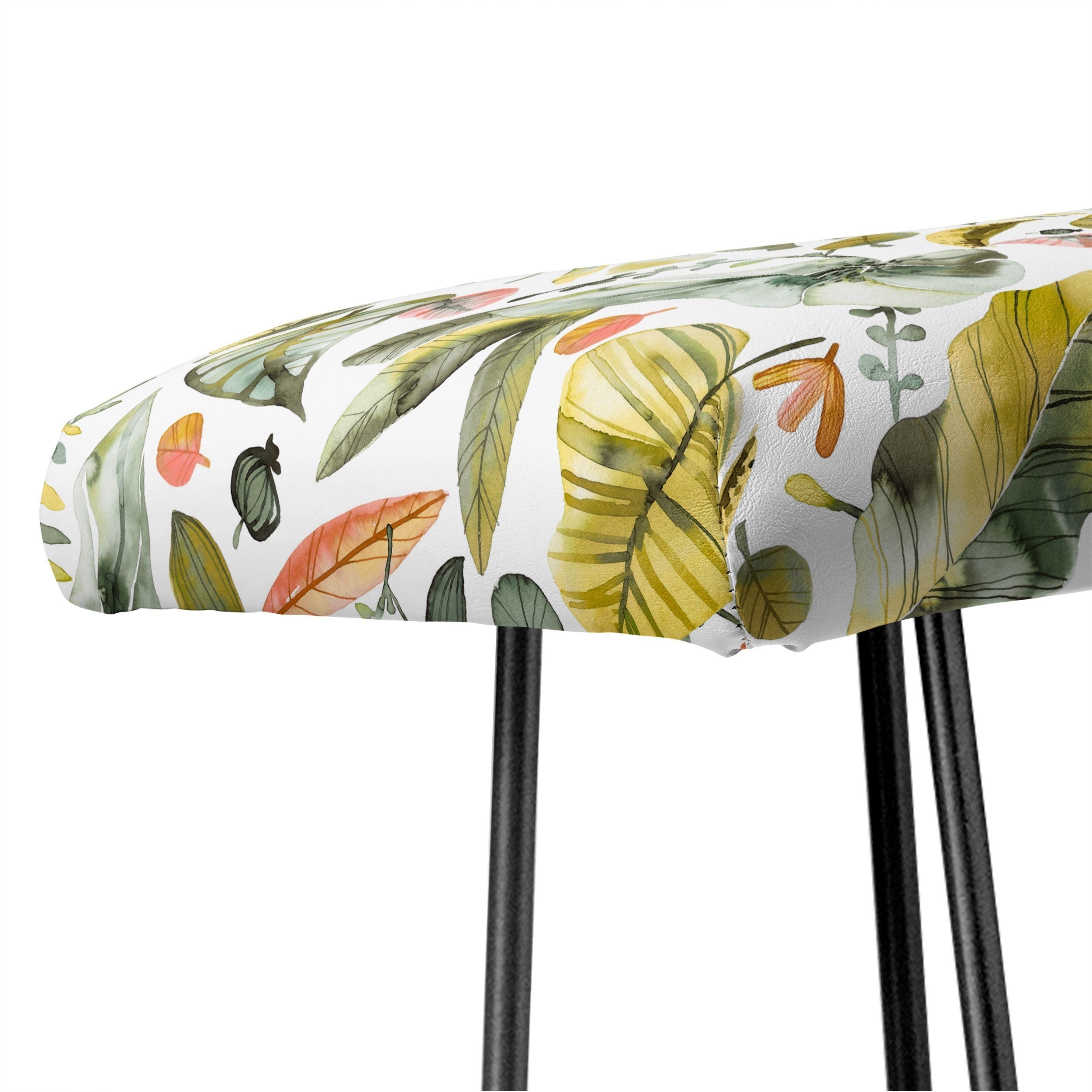 Ninola Design Botanic Retreat Tropical Jungle Leaves Botanical Green Orange Bench