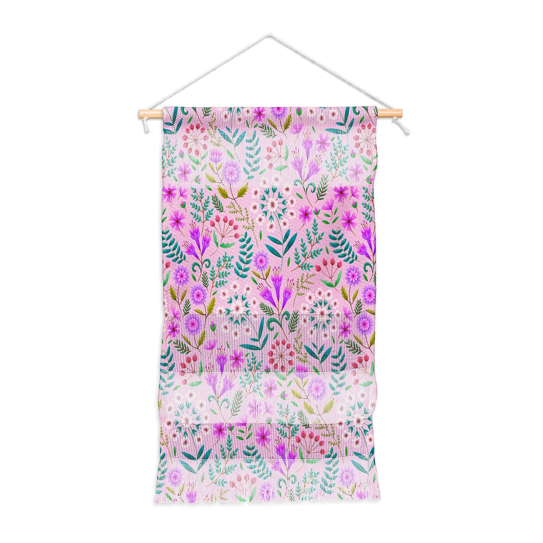 Pimlada Phuapradit Ditsy Purple Floral Half Drop Wall Hanging Portrait