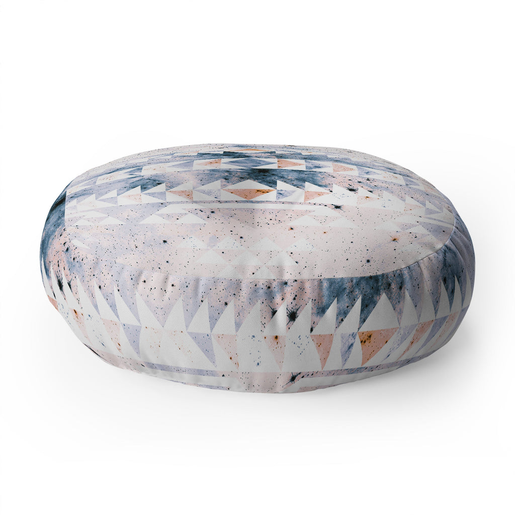 Caleb Troy arctic gold tribal Floor Pillow Round