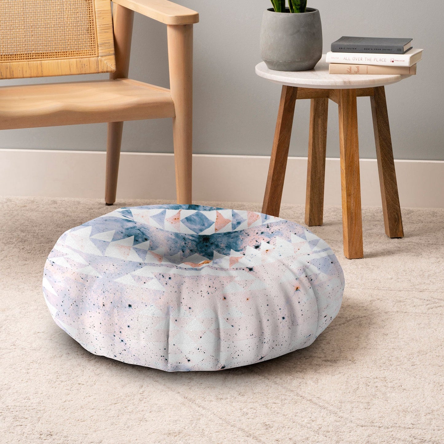 Caleb Troy arctic gold tribal Floor Pillow Round