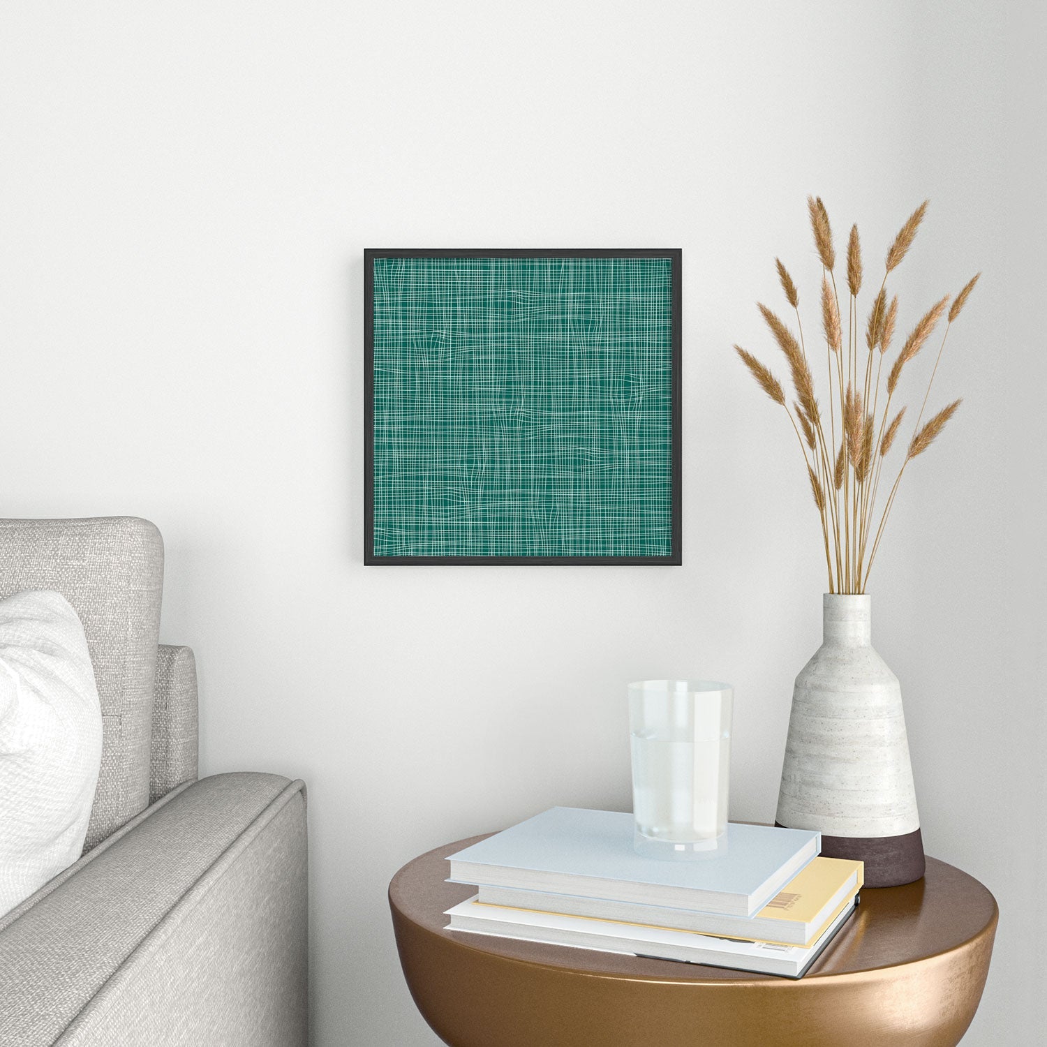 Camilla Foss Scandi Linen Square Metal Framed Art Print