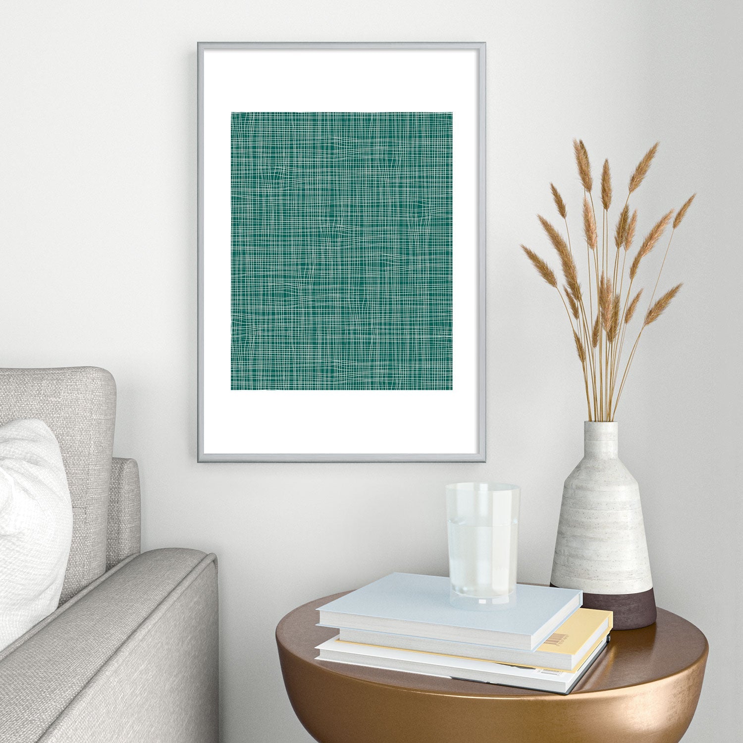 Camilla Foss Scandi Linen Metal Framed Art Print