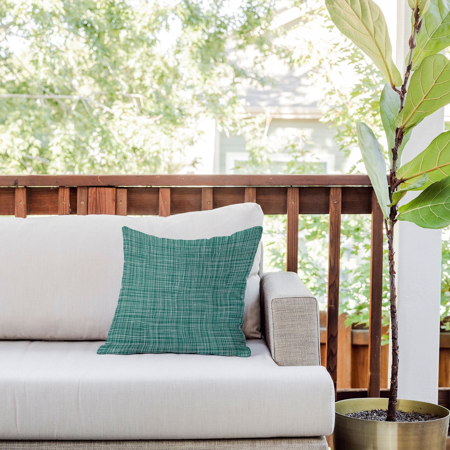 Camilla Foss Scandi Linen Outdoor Throw Pillow