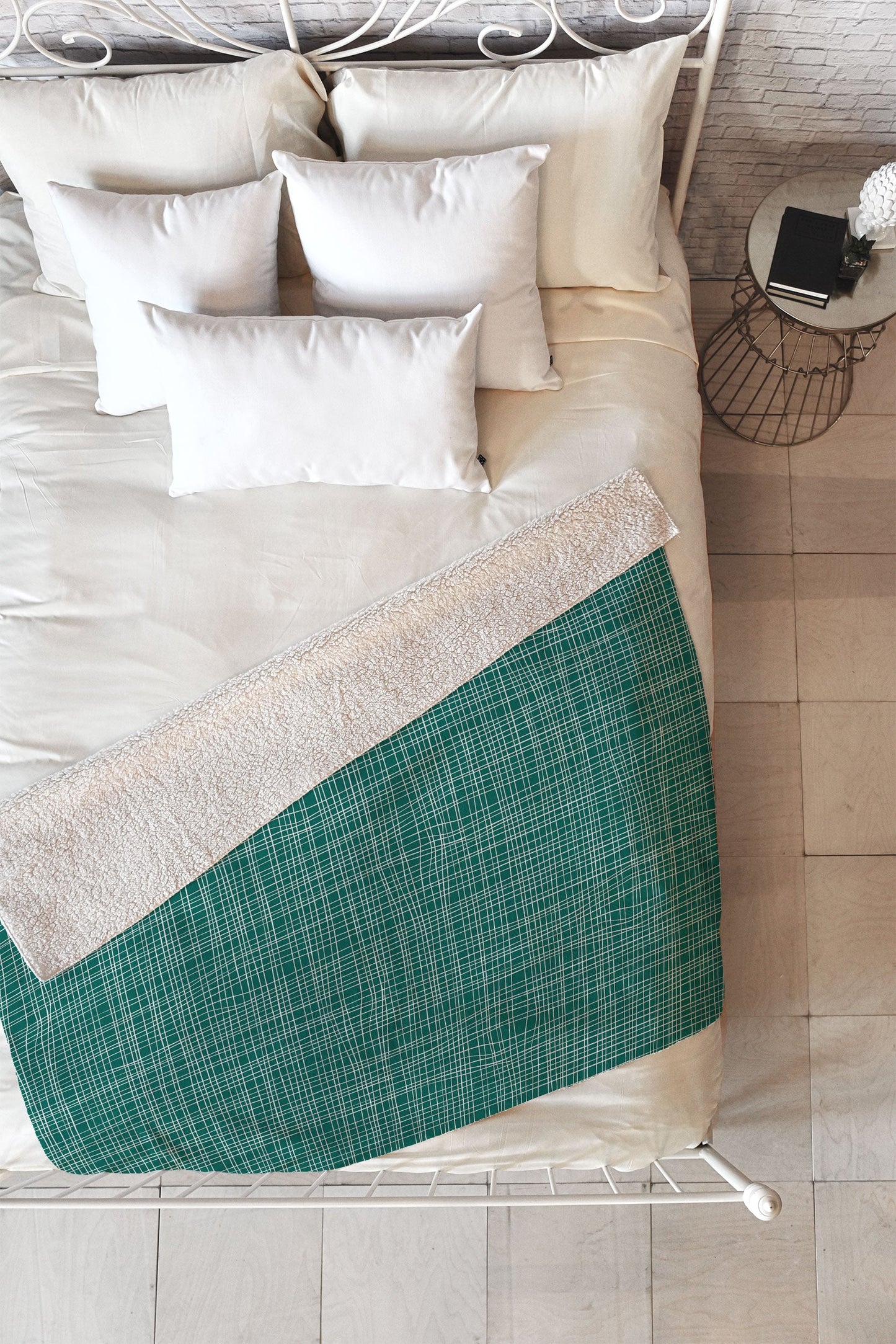 Camilla Foss Scandi Linen Fleece Throw Blanket