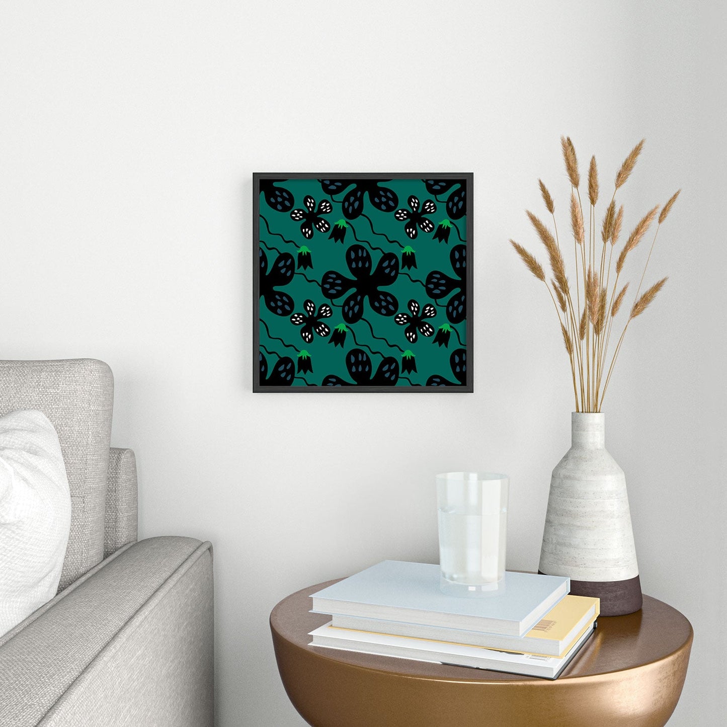 Camilla Foss Scandi Meadow Square Metal Framed Art Print